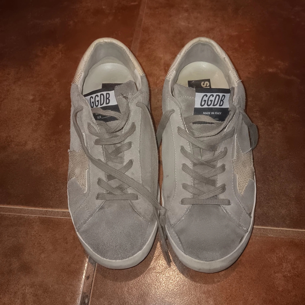 Golden Goose Tan Suede Sneakers with Cream Star - Picture 2 of 5